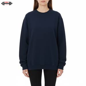 Nueva Moda, Sudadera de Forro Polar de Poliéster/Algodón, Hombros Caídos, Estilo Vintage, Oversize, Alta Calidad, Cómoda, Cuello Redondo, Ropa Urbana de Invierno - Product Image 1