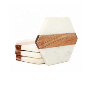 Dernier lot de 4 sous-verres en marbre et bois pour café boisson thé sous-verres pour table Dinig sous-verres modernes pour décor de cuisine à la maison - Product Image 4