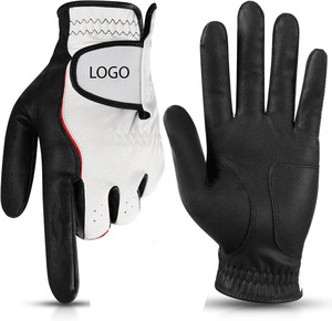 ถุงมือกอล์ฟสีขาวสีดำสำหรับผู้ชายโลโก้ออกแบบได้ตามต้องการหนัง Cabretta ด้านขวามือสีปาล์มมีคุณสมบัติเป็นวัสดุขนาดมาตรฐาน - Product Image 5