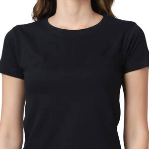 เสื้อยืดผู้หญิงสีดำสไตล์ลำลอง - Product Image 6