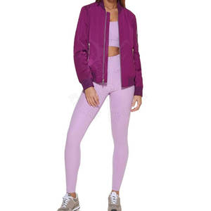 Elegante chaqueta de bombardero para mujer con cierre de cremallera y diseño personalizado para ropa de calle informal chaqueta de bombardero para mujer - Product Image 1