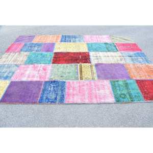 พรมสไตล์ตุรกีวินเทจสไตล์โบฮีเมียน9.4ft เบจ6.7ชิ้นแบบคลาสสิกผืนใหญ่ทำจากผ้าขนสัตว์ทำจากยางรูปแบบการเย็บปะติดปะต่อกันด้านหลังสำหรับตกแต่งห้องโถงห้อง - Product Image 4