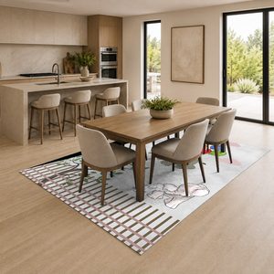 <b>RUGS</b> DEPOT LXDP-0785 Wholesale Grey Silver Ethnic Kilim Digital Printed Machine Washable Chenille Area <b>Rug</b> <b>Non</b> <b>Slip</b> - Product Image 4