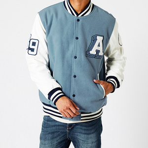 Blouson aviateur universitaire en tissu de laine style rue pour hommes, veste d'hiver de haute qualité avec logo design, col à capuche, nouveauté - Product Image 2