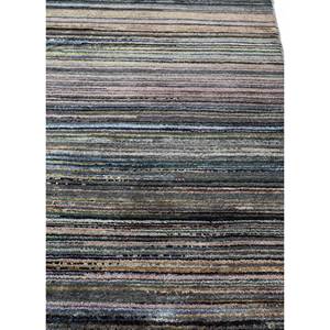 พรมขนสัตว์และไหมถักมือสีเทาและสีดำ รุ่น Ela-304 ลายทาง ทอแบบเรียบ สำหรับบ้านและทางเดิน พรมห้องรูปสี่เหลี่ยมผืนผ้า - Product Image 4