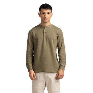 Custom Henley <b>Long</b> <b>Sleeve</b> <b>T</b>-<b>Shirt</b> for <b>Men</b> Solid Color Quarter Button Casual Summer Fashion Made to Order Designs - Product Image 6