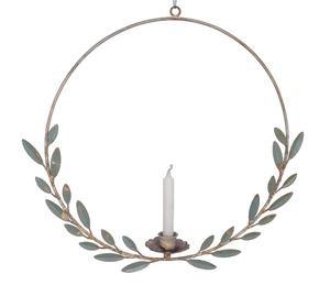 Portavelas de hierro con diseño de flores y hojas de forma redonda, soporte decorativo hecho a mano para velas de Navidad y festivales - Product Image 4