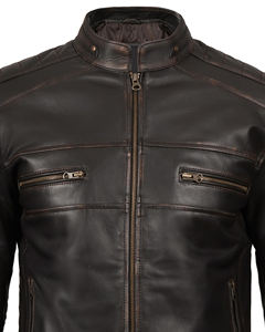 Dernière conception de veste en cuir véritable de haute qualité personnalisée pour hommes veste personnalisée en gros pour hommes - Product Image 5