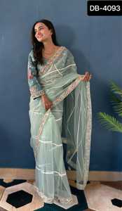 Nueva moda fiesta desgaste Banarsi seda sari con blusa pieza mujeres indias desgaste Sari barato precio bajo para venta al por mayor Sari - Product Image 6