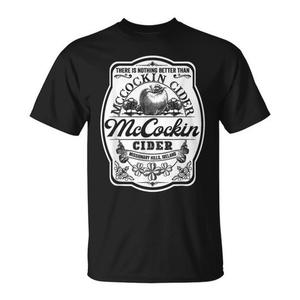 T-shirt Mccockin Cider nera unisex con scollo rotondo e maniche corte, abbigliamento promozionale - Product Image 1