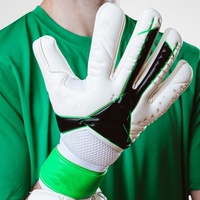 Guantes de Portero de Fútbol de Cuero de Calidad Profesional Unisex, con Protección de Látex para Dedos y Pulgar, Muñequera Ajustable