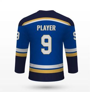 Jersey de hockey sobre hielo con estampado de sublimación personalizado de nuevo estilo, ropa de entrenamiento de equipo profesional, Camiseta deportiva de invierno de manga larga 100% - Product Image 2