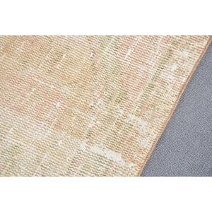 พรมวินเทจขนาด 2.3x4.9 ฟุต, พรมตุรกีขนาดเล็ก, พรมโมร็อกโกสีขาวน้ำตาล - Product Image 5