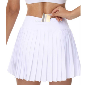 Jupe de tennis plissée pour femme avec short jupe de golf taille haute jupe de pickleball à large bande Mini jupe avec poches - Product Image 5