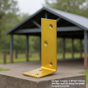 1 Pieza de Acero Galvanizado Crudo GAH Amarillo de 80x120x35mm para Garajes, Toldos y Cocheras - Product Image 3