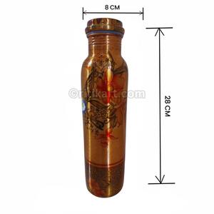 Bouteille d'eau en cuivre traditionnelle écologique Finition laquée extérieure lisse et sans danger pour les aliments Drinkware d'hydratation saine - Product Image 6