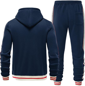 Conjunto de Chándal de Felpa con Capucha y Pantalones Jogger de Terciopelo de 2 Piezas, Talla Grande, Informal, de Invierno, con Logotipo Personalizado, Transpirable y Ecológico - Product Image 1