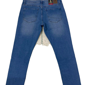 Jean Slim en Denim pur délavé 100% pour hommes, pantalon rétro à jambe droite pour les fêtes, tendance de la rue, imperméable, style printanier - Product Image 3