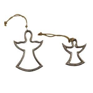 Luxe ange forme métal suspendus ornements de noël arbre décoration fête de vacances fête décor à la maison ange Figurine à collectionner - Product Image 2