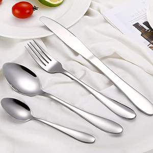 Ensemble de couverts en métal tendance avec poignée carrée fini argent pour restaurant et hôtel vaisselle manger ensembles de couverts - Product Image 6