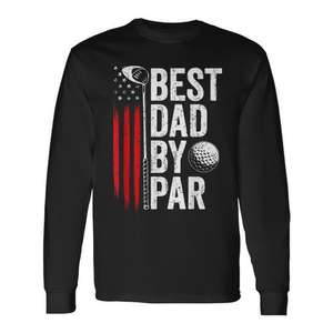 Camiseta de Manga Larga con Bandera Americana para Papá Golfista, Camisetas Polo Promocionales para Golfistas, el Mejor Regalo para el Día del Padre - Product Image 1