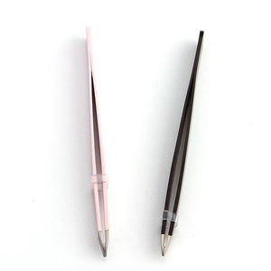 ชุดแหนบถอนคิ้วสแตนเลสขนาด9.5ซม. สีแดงและดำปลายแหลมและปลายแบนสำหรับกำจัดขน - Product Image 2