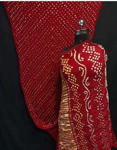 ผ้าไหมโมดอลลายบันดานีสุดหรูสำหรับงานเทศกาล ผ้าไหมโมดอลคุณภาพส่งออก ผ้าไหมโมดอลแบบดั้งเดิม ราคาขายส่งจากผู้ผลิตในอินเดีย - Product Image 1