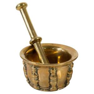 High Quality Brass Mortar Pestle for Kitchen & <b>Tabletop</b> Handicraft Best Selling Product Brass Mortar Pestle Hot Sale - Product Image 4