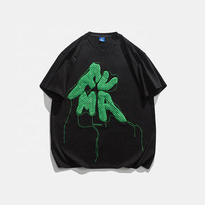 เสื้อยืดสีทึบลายปักผ้ากำมะหยี่แบบมืออาชีพโลโก้ออกแบบได้ตามต้องการใส่สบายคุณภาพสูง - Product Image 4