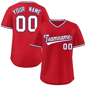 Maillot de baseball rouge personnalisé pour hommes, uniforme d'équipe, nom et numéro personnalisés, chemise de softball, design boutonné - Product Image 1