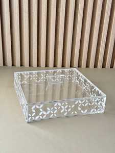 Boîte d'incrustation de nacre artisanale de qualité supérieure avec cadre en bois et acrylique conçue pour les cadeaux arabes de luxe et les événements festifs - Product Image 3