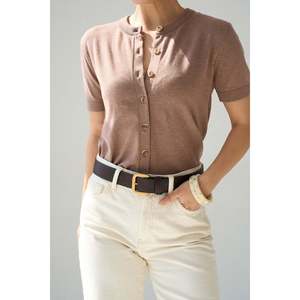 Mink <b>Short</b>-<b>Sleeved</b> <b>Cardigan</b> - Product Image 1