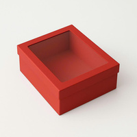 Boîte-cadeau en papier rouge recyclable personnalisée avec revêtement UV gaufrage fenêtre transparente pour la Saint-Valentin boulangerie et petits cadeaux