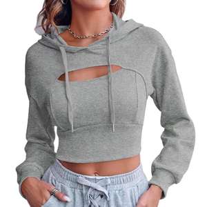 Nouveauté très vendue, sweat-shirts courts pour femmes de qualité supérieure, imprimés, délavés à l'acide, écologiques, respirants, coupe classique - Product Image 1