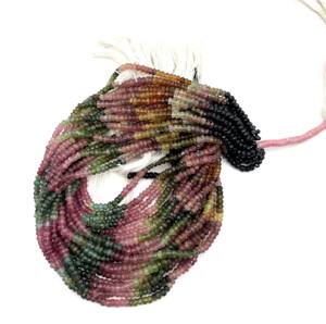 Cuentas Rondelle facetadas de piedras preciosas de turmalina múltiple de hilo de 43 CT de 13 pulgadas naturales para collares con cuentas y fabricación de joyas de regalo - Product Image 6