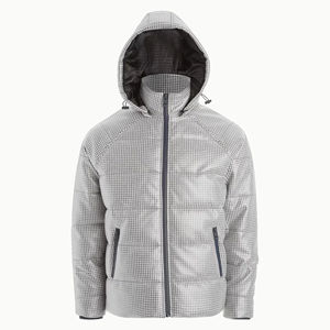 Veste matelassée à bulles blanche de haute qualité pour hommes, design unique et longue pour l'hiver - Product Image 2