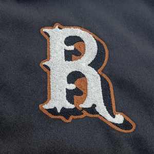 Wholesale Custom Men's Varsity <b>Jacket</b> with Stand Collar Quality Leather Sleeves and Chenille Embroidery Letterman Style - Product Image 5