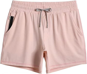 Pantalones cortos de gimnasio ligeros y cómodos para hombre 2025, bolsillos con cremallera, pantalones cortos de entrenamiento atléticos de patrón sólido para ejercicio, deportes para correr - Product Image 3