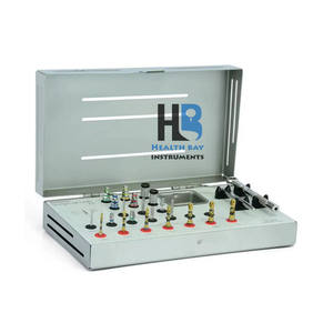 Health Bay Instruments Kit de perceuses chirurgicales dentaires en acier inoxydable Pilotes hexagonaux à couple universel pour outils d'implant - Product Image 2