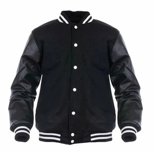 Vestes universitaires unisexe en cuir de vachette de haute qualité à col montant OEM ODM veste d'hiver de baseball pour homme - Product Image 2