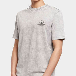 Fabrication en usine de t-shirts pour hommes sur mesure, t-shirts décontractés pour hommes adultes, t-shirts délavés à l'acide - Product Image 3