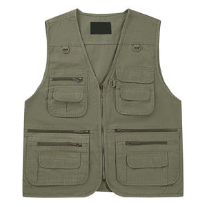 Fait sur mesure pour hommes hiver fermeture éclair extérieur décontracté multi-poches respirant Cargo Vest avec impression de logo personnalisé - Product Image 1
