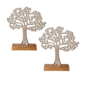 Cette sculpture d'arbre en aluminium artisanale apporte l'art métallique inspiré de la nature et la beauté raffinée dans les maisons. - Product Image 1