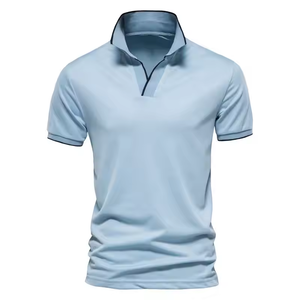 Polo de negocios de algodón 100% para hombre, estampado de tela personalizado con patrón sólido para verano, estilo informal de talla grande, hecho en Pakistán - Product Image 4