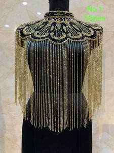 Parches bordados con cuentas de vidrio y lentejuelas hechos a medida, piezas para el cuello, ideales para diseñadores de moda para reventa - Product Image 4