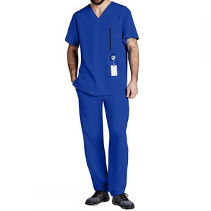 Conjuntos de fregado para hombre hechos a medida de alta calidad, uniformes de enfermera suaves y elásticos con cuello en V para uso médico y hospitalario sanitario - Product Image 2