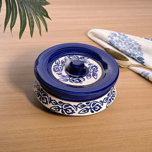 Juego de Cacerolas de Aluminio con Revestimiento Cerámico y Diseño de Hojas Azules, con Tapa de Vidrio, Apto para Estufas de Gas - Product Image 5