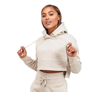 Vente à chaud de sweats à capuche pour femmes haut fabricant Logo personnalisé couleur unie sweats à capuche doublés en polaire - Product Image 1