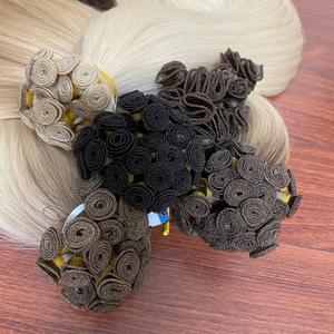 Extensions de cheveux vietnamiens Remy à double trame, nouées à la main, fines, invisibles, cuticules alignées, cheveux humains, toutes les couleurs - Product Image 4