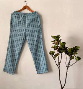 Pijama de algodón 100% ecológico y cómodo para hombre, estampado tejido transpirable, moda informal, talla libre, ropa de dormir teñida con hilo - Product Image 3